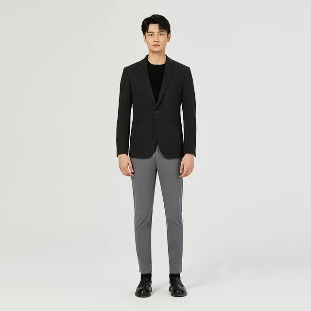 利郎 商务休闲简约百搭平驳领纯色长袖西装 男款