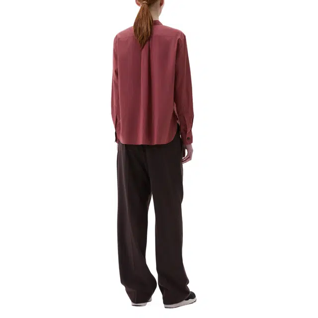 MARGARETHOWELL BUTTON THROUGH COLLARLESS SHIRT