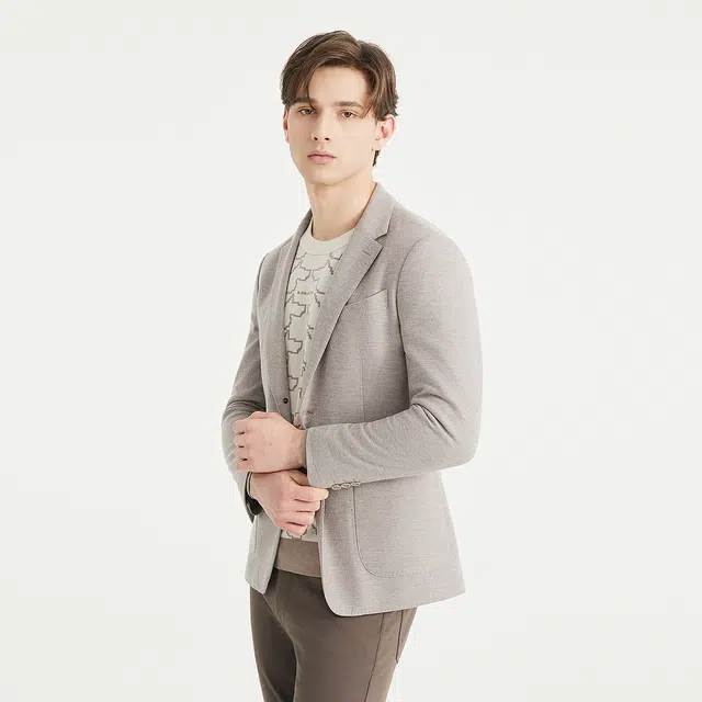 利郎 时尚都市纯色平驳领质感简约百搭绵羊毛秋季西装 男款