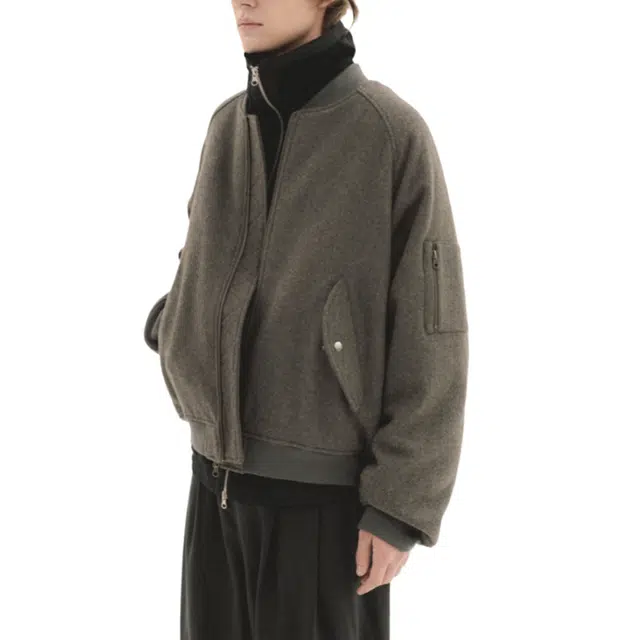 BESLOW WOOL MA-1 JUMPER MELANGE