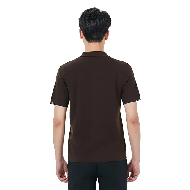 利郎 品位商务纯色翻领休闲通勤短袖打底衫秋季毛衣 男款