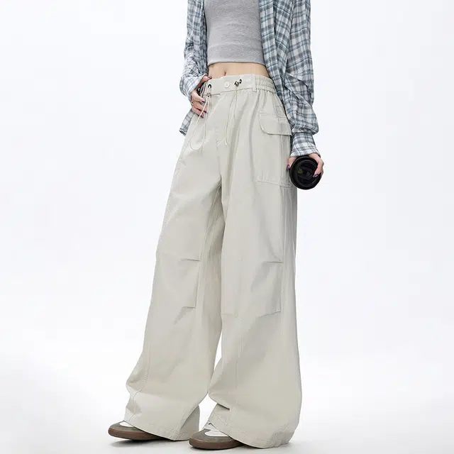 金盾 大码阔腿工装裤美式显瘦直筒宽松休闲裤 男女同款