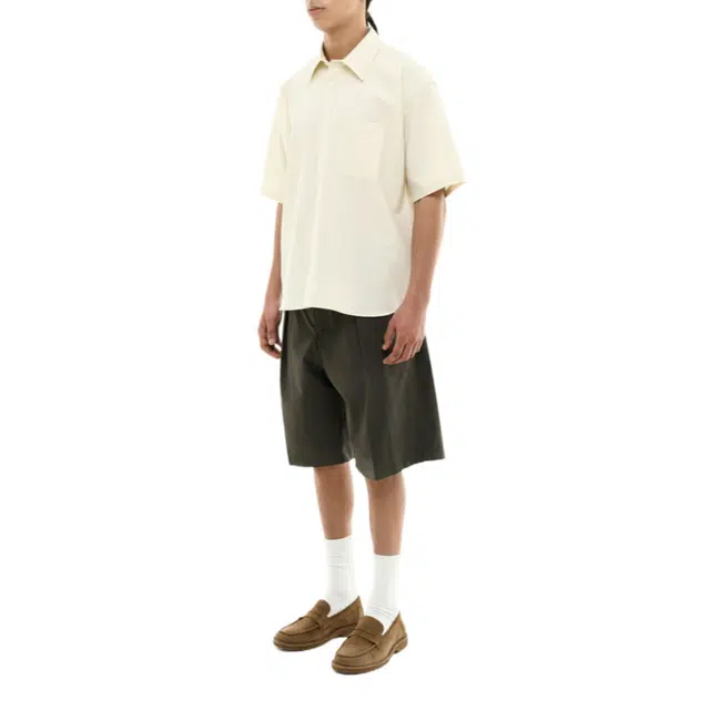 BESLOW RIPPLE COTTON HALF SHIRT