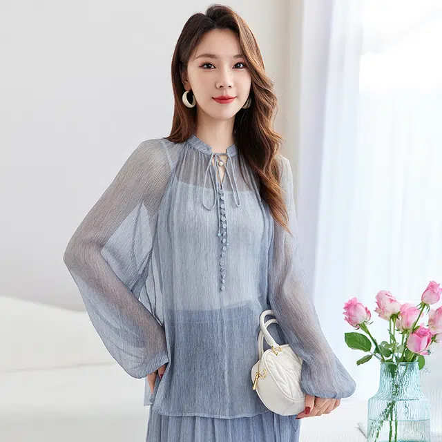 水墨佳人 真丝顺纡上衣 女款