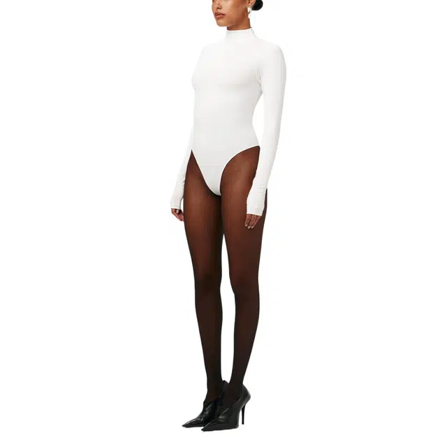 NAKED WARDROBE Mock Neck Bodysuit SmoothSeamless