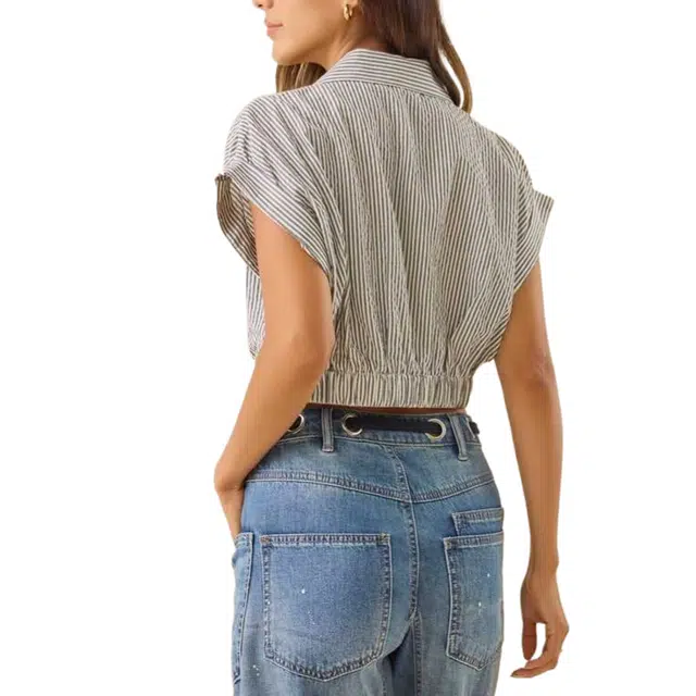 ALTAR'D STATE Jenise Striped Crossover Crop Top