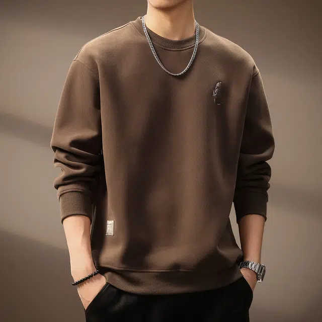 贵色 美式复古学院风纯色简约刺绣套头重磅潮流时尚百搭日常穿搭舒适休闲卫衣 男女同款