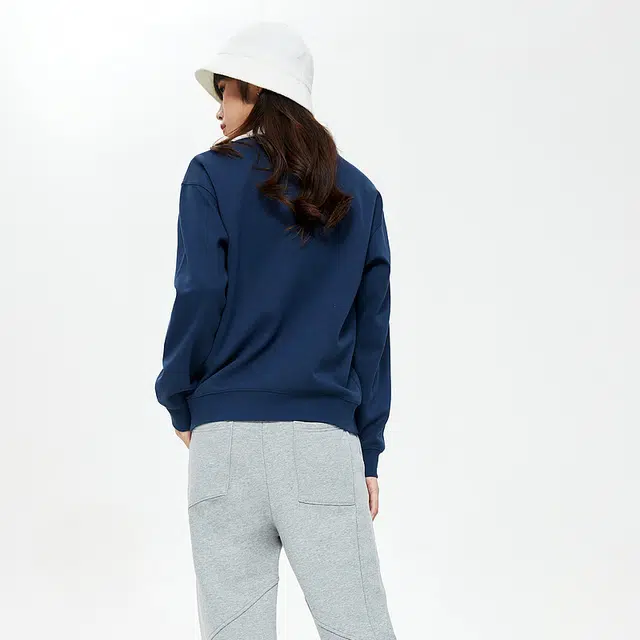 美特斯邦威 宽松直筒字母印花束脚针织运动裤 女款