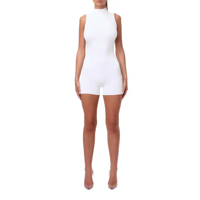 NAKED WARDROBE Sleeveless Sculpt Romper Smooth