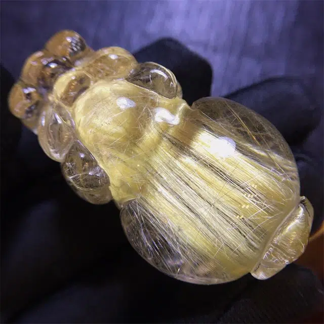 灵运宝 【师傅已加能量】转运招财貔貅项链巴西金发晶板钛猫眼原矿顺发水晶晶体干净磁场强#好运天然 钛晶 吊坠 男女同款情侣款