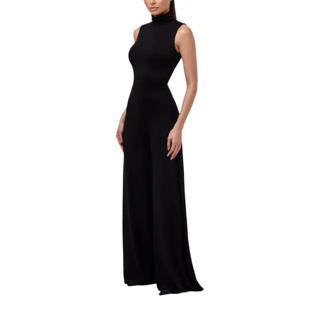 NAKED WARDROBE NW Turtleneck Wide Leg Jumpsuit