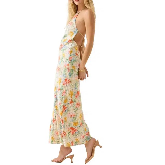 ALTAR'D STATE Baye Floral Halter Maxi Dress