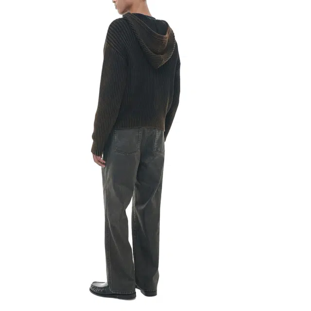 BESLOW OVERSIZED HOOD KNIT ZIP UP