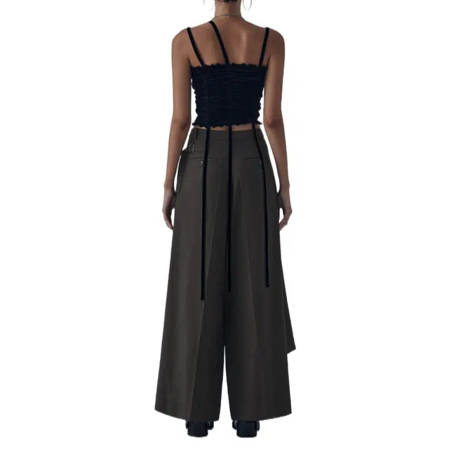 TREEMINGBIRD Side Buckle Wrap Skirt Pants