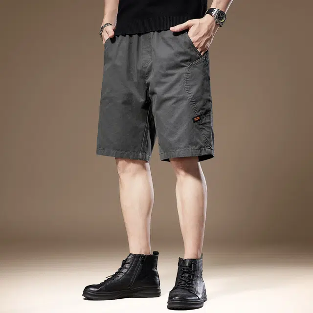 贵色 夏季 高街水洗美式宽松做旧纯色舒适透气潮牌五分裤百搭工装短裤 男女同款 基础色（黑灰白等）