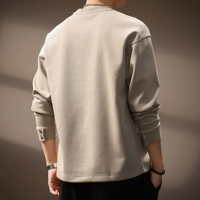 贵色 秋季 高端美式复古肌理感高街休闲痞帅百搭上衣卫衣 宽松 男女同款