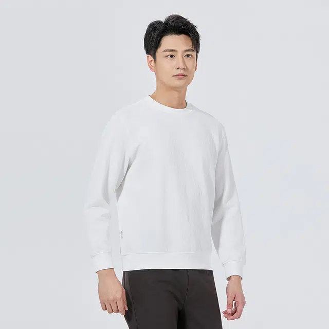 利郎 商务休闲肌理提花圆领简约百搭长袖卫衣 男款