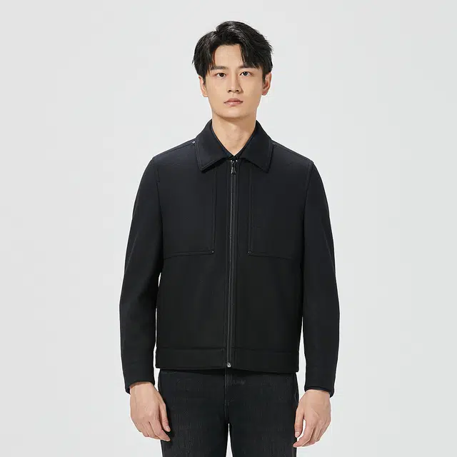 利郎 热燃科技保暖翻领时尚都市绵羊毛冬季大衣 男款