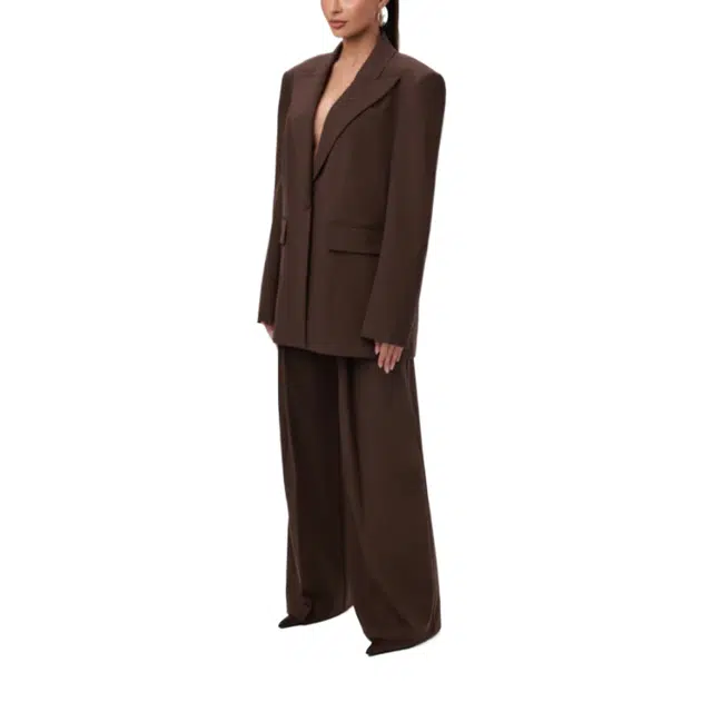 NAKED WARDROBE Pleated Suited Wide Leg Pants Suiting