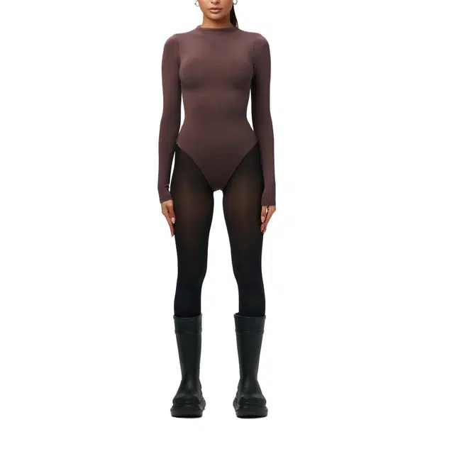 NAKED WARDROBE Sculpt Mock Neck Bodysuit NW