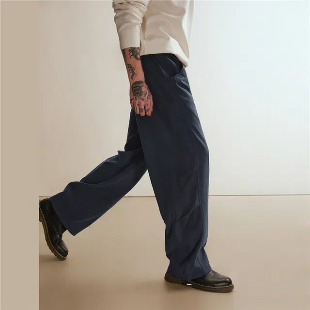 佐丹奴 收褶可束脚抽绳松紧腰梭织伞兵裤休闲裤 男款