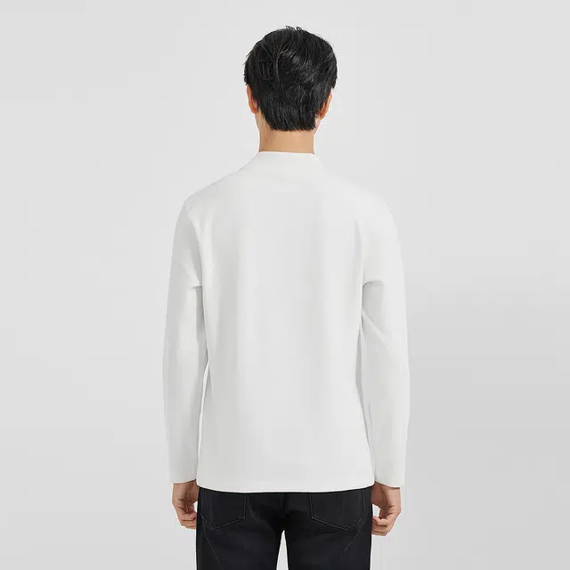 利郎 时尚都市半高领纯色质感简约保暖冬季卫衣 男款