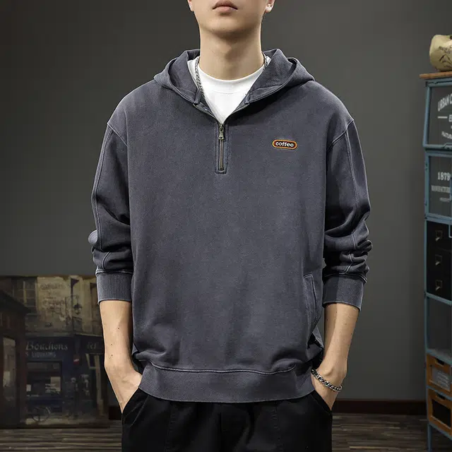 前进牛 美式复古经典潮流连帽休闲户外百搭宽松长袖卫衣 男款
