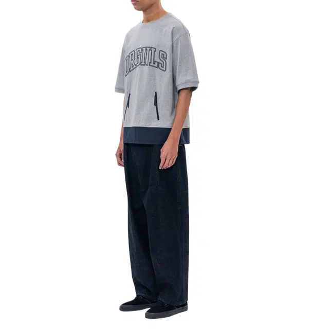 BESLOW CONTRAST PANNEL SWEAT HALF SHIRT