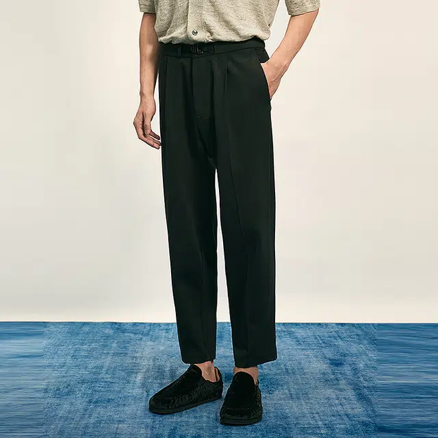 速写 针织锥形九分裤简约时尚休闲裤 男女同款