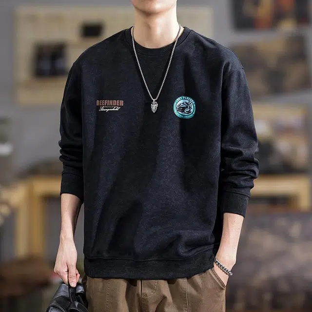 遨宇 美式复古重磅套头极简宽松户外长袖卫衣 男款