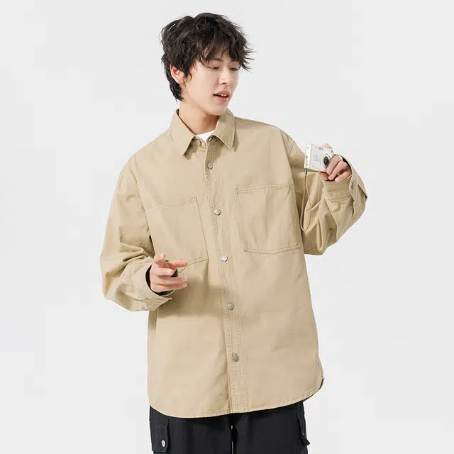 金盾 纯色时尚舒适百搭长袖衬衫 男女同款