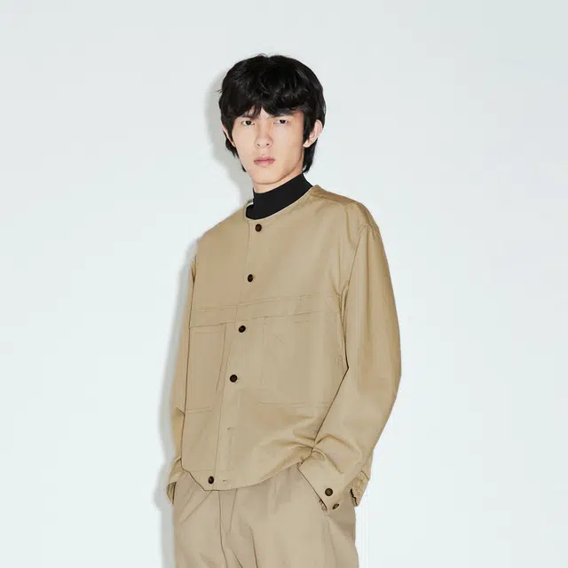 速写 纯色短款宽松大口袋夹克外套 男女同款