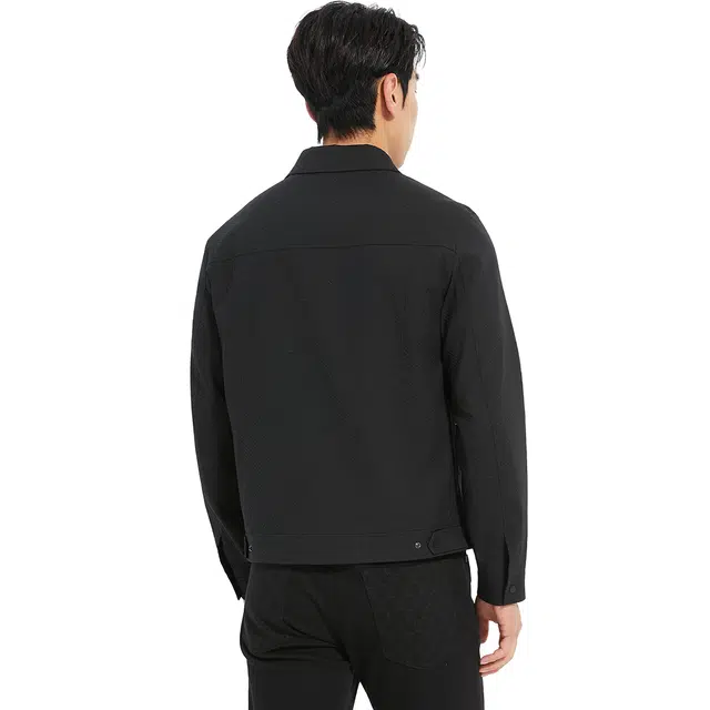 利郎 短款都市休闲肌理提花翻领时尚潮流口袋装饰秋季夹克外套 男款