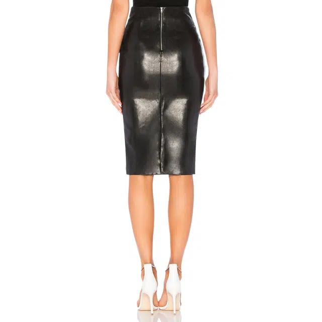SUPERDOWN Jezabel Faux Leather Midi Skirt
