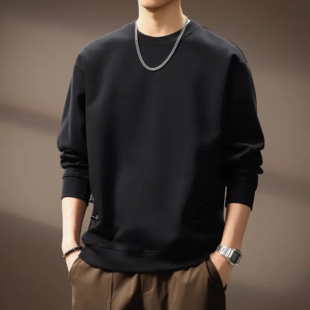 贵色 美式潮流复古纯色简约学院风重磅潮牌时尚百搭卫衣 男女同款