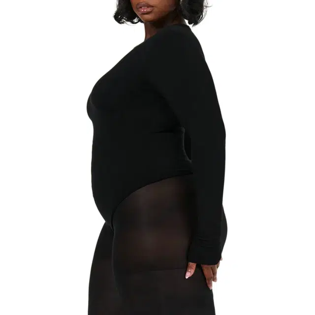 NAKED WARDROBE NW Sculpt Crewneck Bodysuit Curve NW Collection