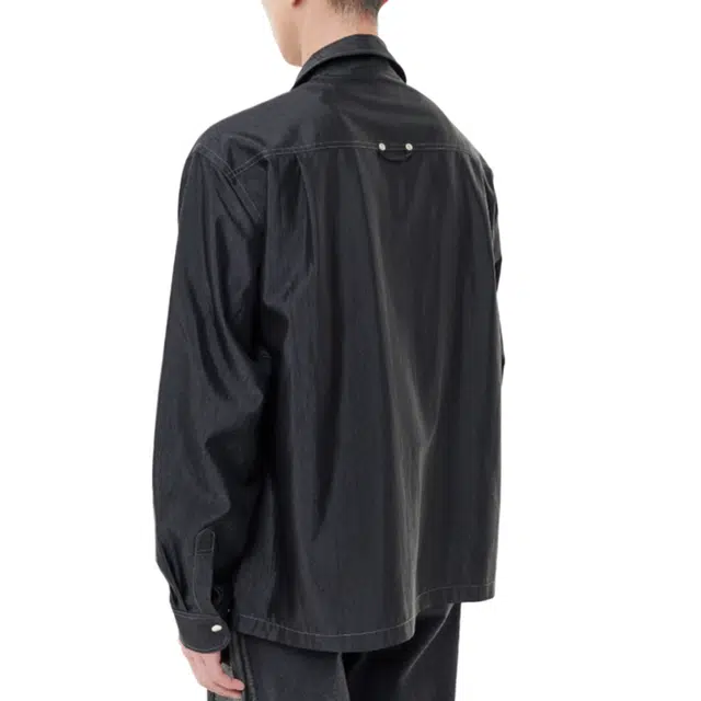 BESLOW UNBALANCED POCKET ZIP-UP SHIRKET