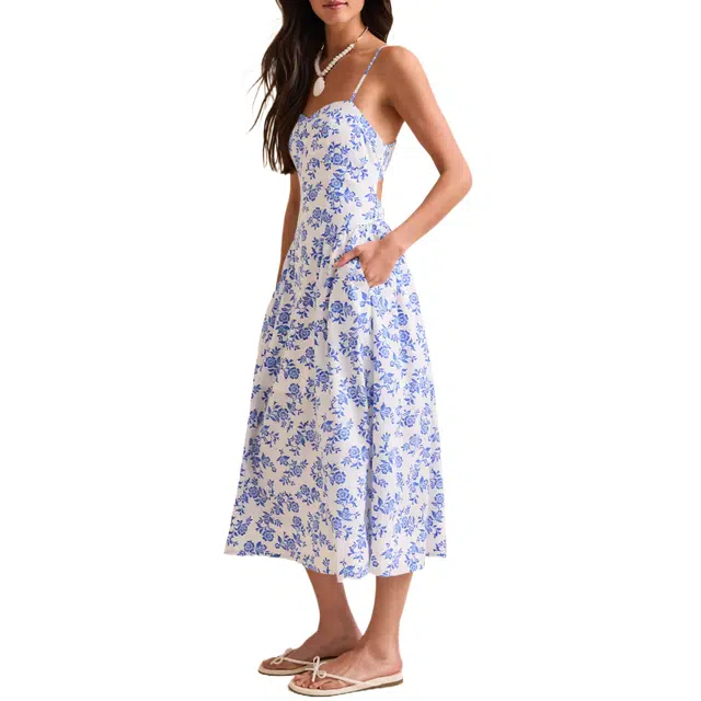 ALTAR'D STATE Bayley Floral Midi Dress