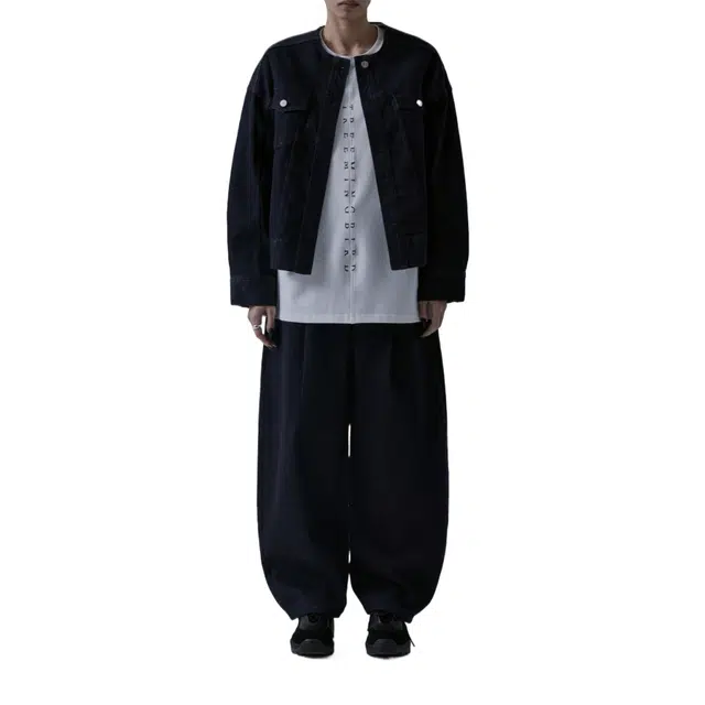 TREEMINGBIRD One Button Denim Set-up Pants