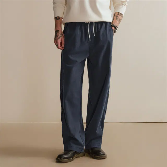 佐丹奴 收褶可束脚抽绳松紧腰梭织伞兵裤休闲裤 男款