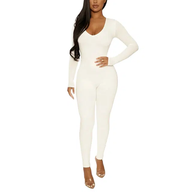 NAKED WARDROBE NW Sculpt V-Neck Jumpsuit