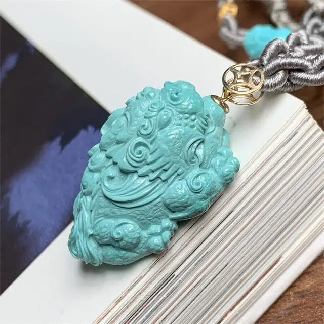 灵运宝 【师傅已加能量】转运招财湖北原矿高瓷貔貅金一物一图无油无水 绿松石 吊坠 男女同款情侣款