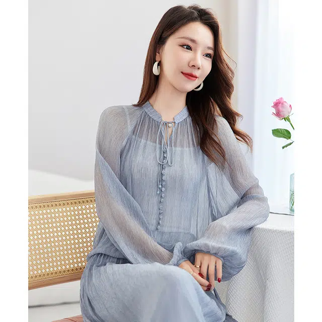 水墨佳人 真丝顺纡上衣 女款