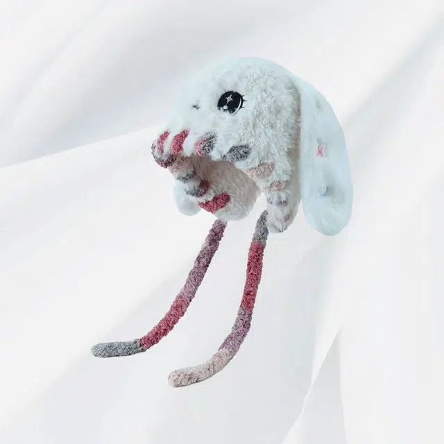 恩僾德 保暖可爱大眼萌兔毛绒护耳甜美大头围显脸小 聚酯纤维 帽子 男女同款情侣款