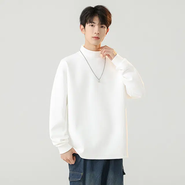 金盾 纯色男士上衣舒适时尚潮流秋冬季港风内搭卫衣 男款