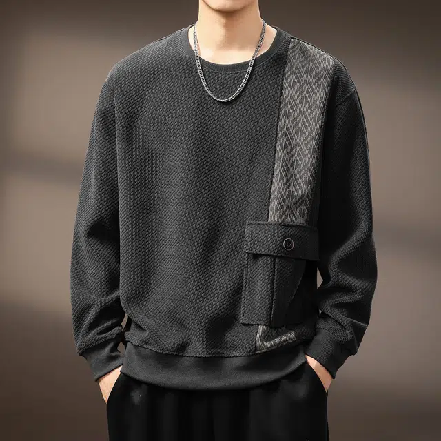 Guise Vintage Jacquard Colorblock Crewneck Sweatshirt