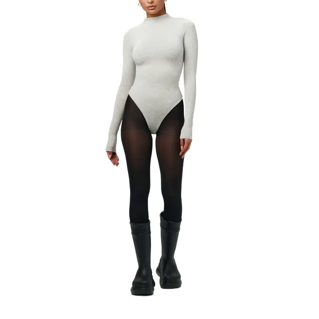NAKED WARDROBE Sculpt Mock Neck Bodysuit NW