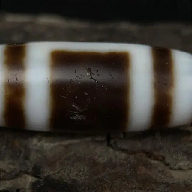 灵运宝 转运招财藏区天地天珠黑白分明老矿风化油润包浆老料器磨损到位 一物一图#好运 玛瑙 吊坠 男女同款情侣款