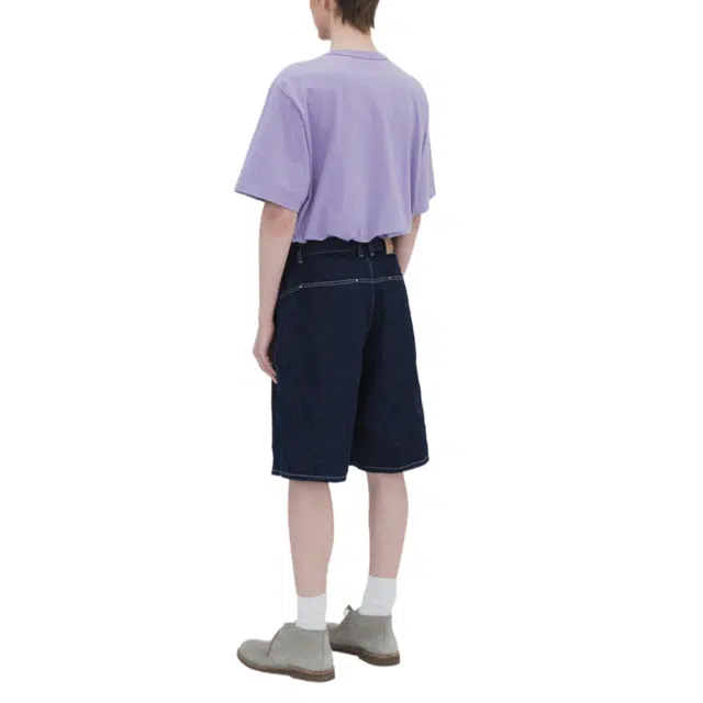 BESLOW CRINKLE DENIM SHORTS