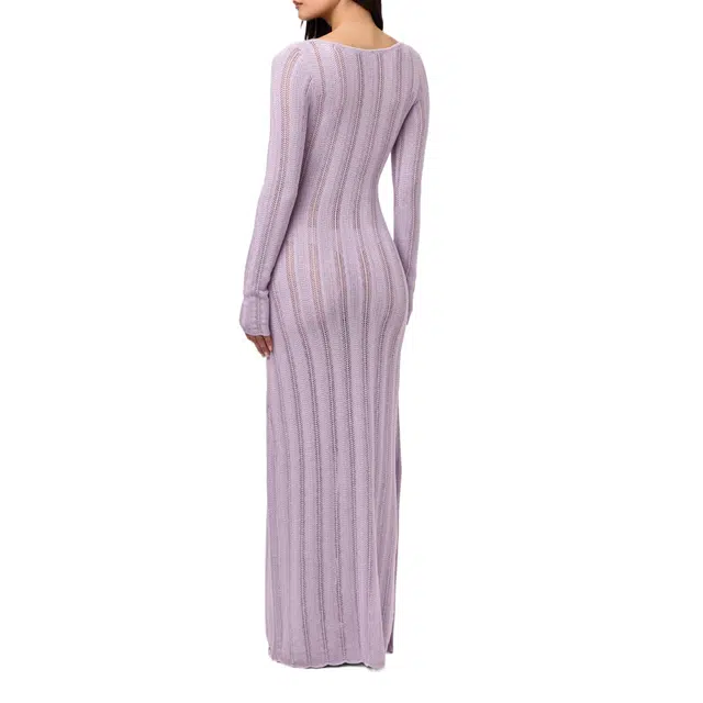 NAKED WARDROBE Knit V-Neck Maxi Dress Knits
